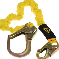6' Long, 350 Lb Capacity, 1 Leg Locking Snap Hook Harness Shock Absorbing Lanyard