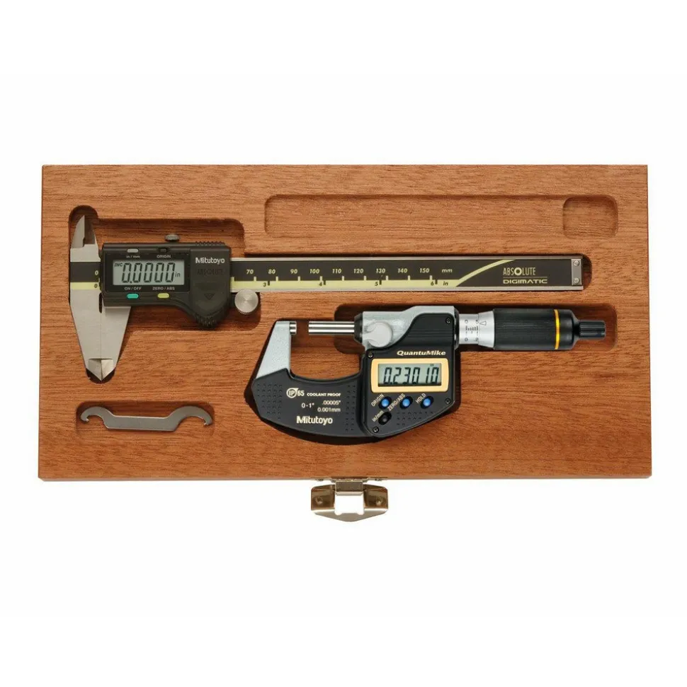 Machinist Caliper & Micrometer Kit: 4 pc, 0 to 6" Caliper, 0 to 1" Micrometer