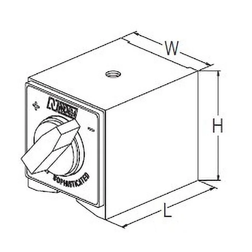 Magnetic Indicator Base: 3" Base Length, 2" Base Width, On, Off Switch