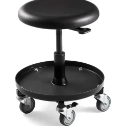 Maintenance Repair Stool: Polyurethane, 2" Seat Depth, Black