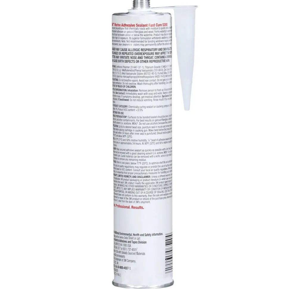 Marine Adhesive Sealant: 295 mL Cartridge, White, Polyurethane