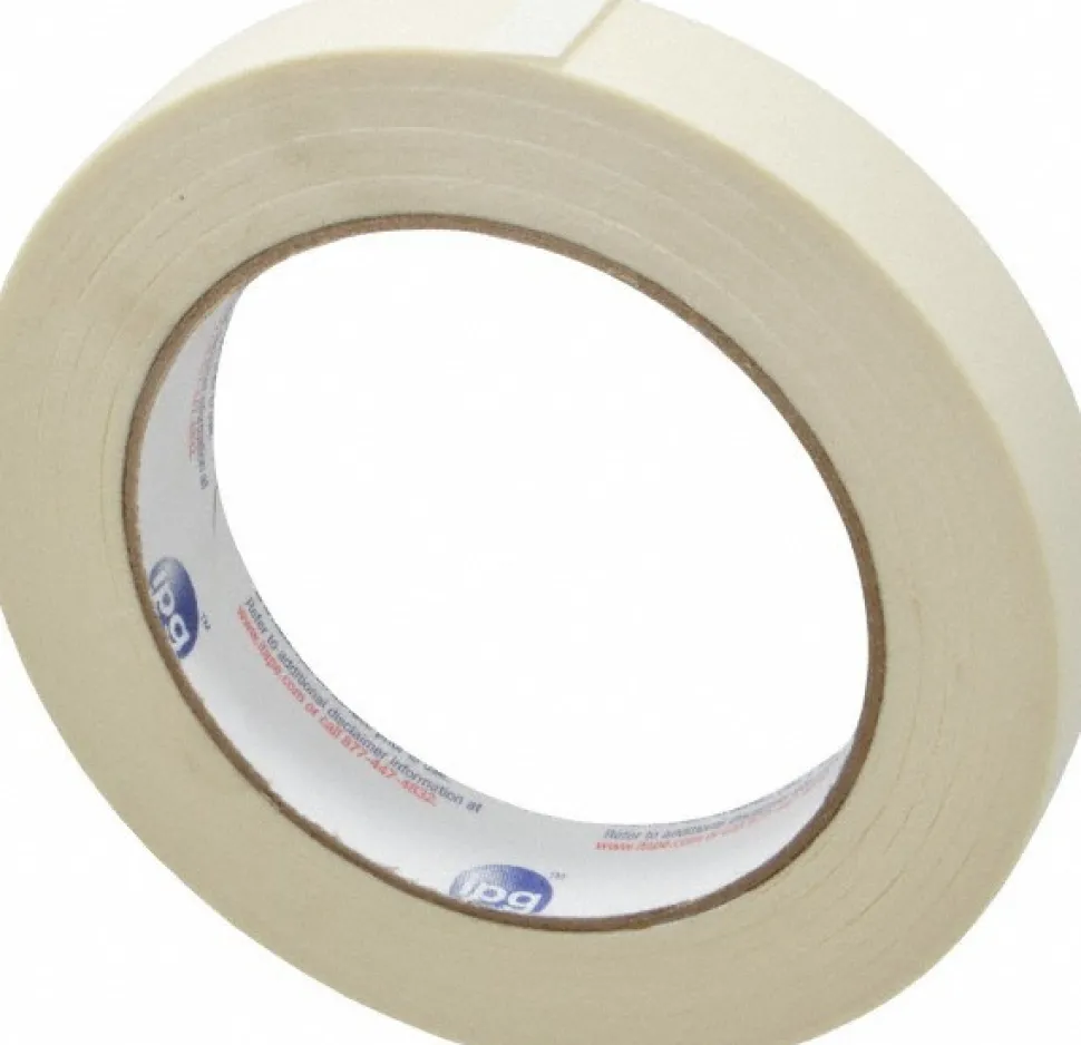 Masking Tape: 18.00 mm Wide, 180' Long, 5 mil Thick, White