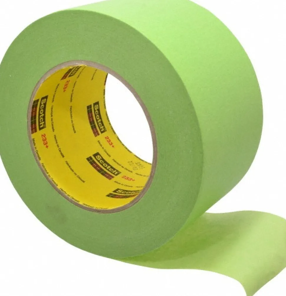 Masking Tape: 3" Wide, 180' Long, 6.7 mil Thick, Green
