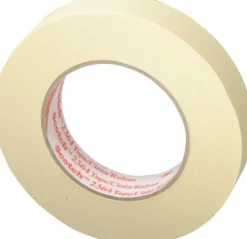 Masking Tape: 1" Wide, 180' Long, 6.5 mil Thick, Tan