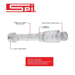 Mechanical Hole Micrometer: 1.0000 to 1.2000" Range