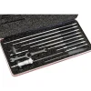Mechanical Inside Micrometer Set: 2 to 12" Range, 10 Extension Rods, Satin Chrome Finish