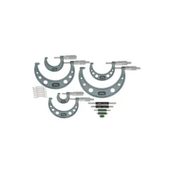 Mechanical Outside Micrometer Set: 11 Pc, 0 to 6" Measurement
