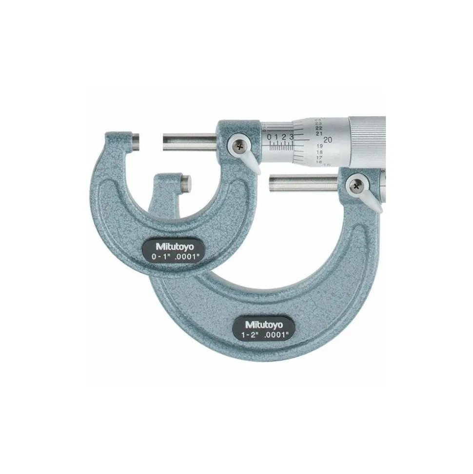 Mechanical Outside Micrometer Set: 3 Pc, 0 to 3" Measurement