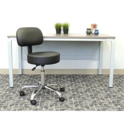 Medical Spa Professional Adjustable Stool with Back: 20-1/2 to 26-1/2" Seat Height, 16 x 16" Seat