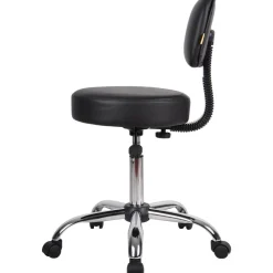 Medical Spa Professional Adjustable Stool with Back: 20-1/2 to 26-1/2" Seat Height, 16 x 16" Seat