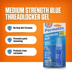 Medium Strength Threadlocker, Blue, Gel, 10 g