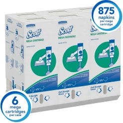 Mega Cartridge Napkin Box, Disposable Paper Napkins, 6 Cartons of 875 Beverage Napkins