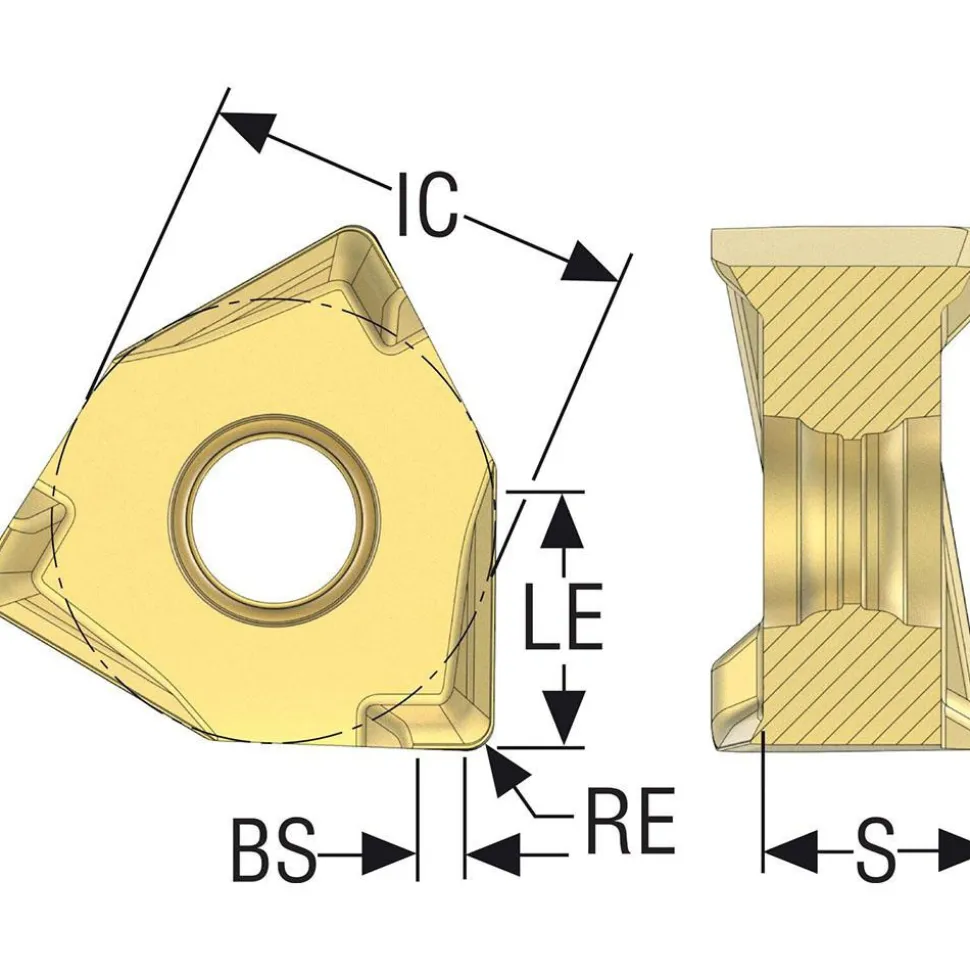 Milling Inserts: Insert Style: XNEX; Insert Size: 08; Insert Material: Solid Carbide; Insert Shape: Trigon