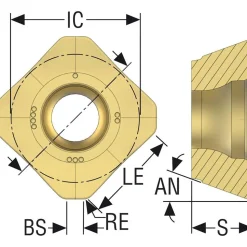Milling Inserts: Insert Style: SEEX; Insert Size: 12; Insert Material: Solid Carbide; Insert Shape: Square