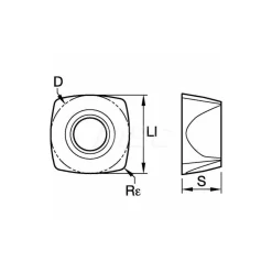 Milling Inserts: Insert Style: XDLT; Insert Size: 12; Insert Material: Solid Carbide; Insert Shape: Square