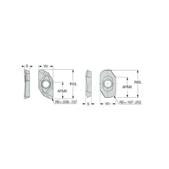 Milling Inserts: Insert Style: APCR; Insert Size: 16; Insert Material: Solid Carbide; Insert Shape: Parallelogram