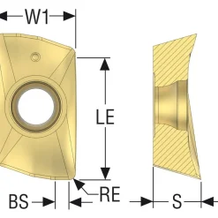 Milling Inserts: Insert Style: XOEX; Insert Size: 12; Insert Material: Solid Carbide; Insert Shape: Parallelogram