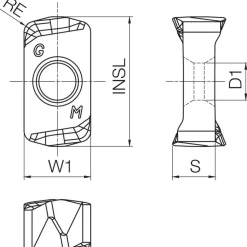 Milling Inserts: Insert Style: LOGU; Insert Size: 03; Insert Material: Solid Carbide; Insert Shape: Rectangle