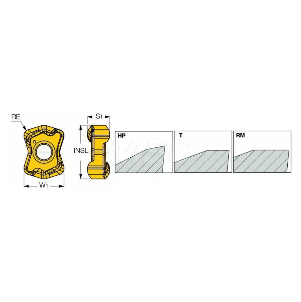 Milling Inserts: Insert Style: XNMU; Insert Size: 04; Insert Material: Solid Carbide; Insert Shape: Bone