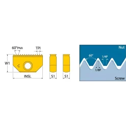 Modular Threading Cutting Unit Heads; System Size: D25; Series Name: DTC-SIR/L; Thread Type: Internal; Cutting Direction: Right; Compatible Insert Style: IR; Compatible Insert Size Code: 16; Center To Cutting Edge: 0.6380 in; Head Length/Projection (Decimal Inch): 1.0240 in