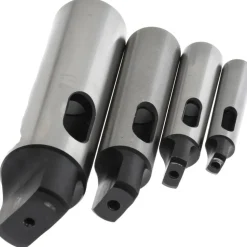 Morse Taper Sleeve Sets: Minimum Inside Taper Size: MT1; Maximum Inside Taper Size: MT4; Minimum Outside Morse Taper Size: MT2