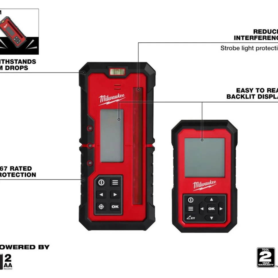 M18™ Red Exterior Dual Slope Rotary Laser Level Kit with Receiver, Remote, Grade Rod & Tripod