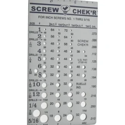 No.1 to 5/16 Inch Stainless Steel Inch Thread Screw Checker