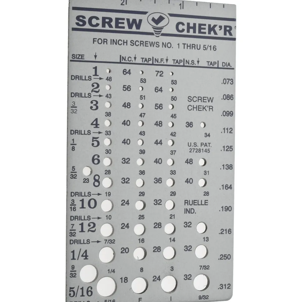 No.1 to 5/16 Inch Stainless Steel Inch Thread Screw Checker