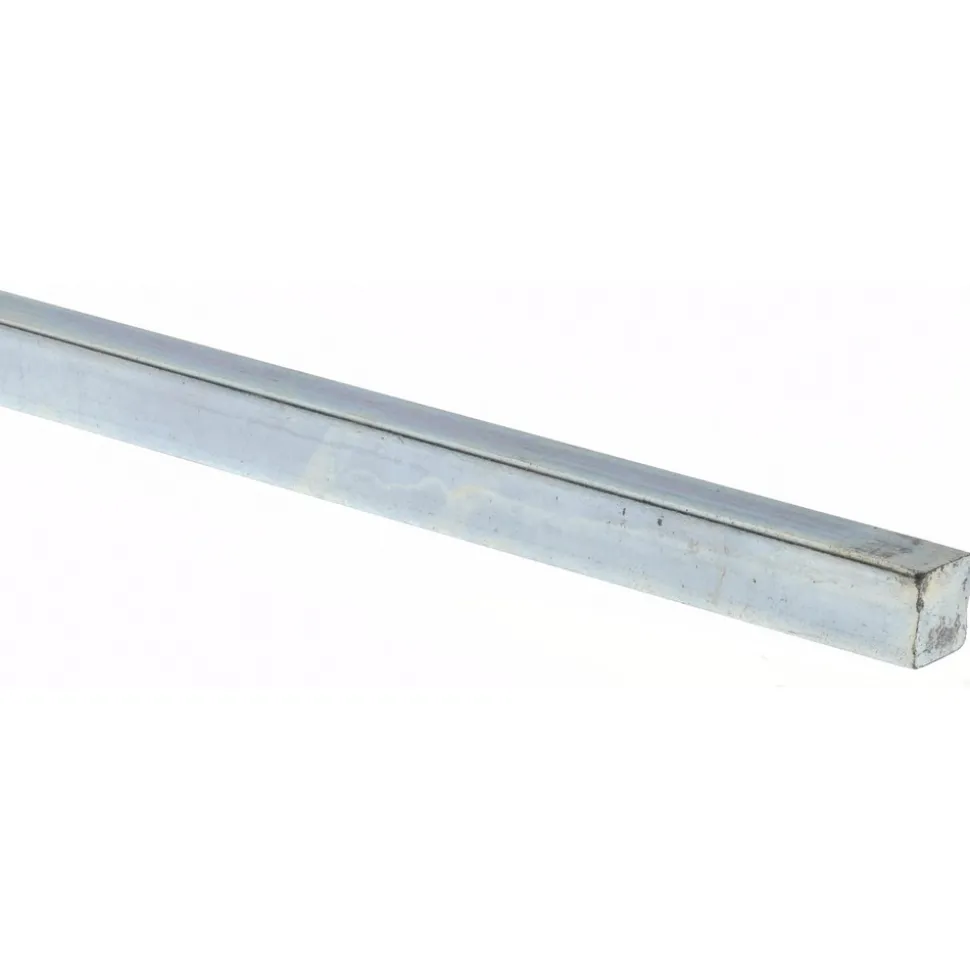 Oversized Key Stock: 12" Long, Steel, Zinc-Plated