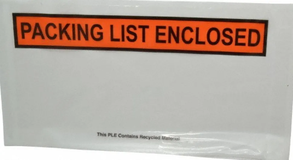 Packing Slip Envelope: Packing List Enclosed, 1,000 Pc