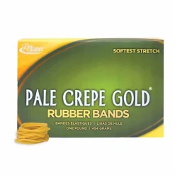 Pack of (1,100) 3" Circumference, 1/8" Wide, Pale Crepe Gold Rubber Band Strapping