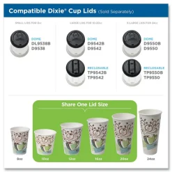 Pack of (500), Dixie Insulated Paper Hot Cups, 12 oz