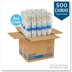 Pack of (500), Dixie Insulated Paper Hot Cups, 8 oz
