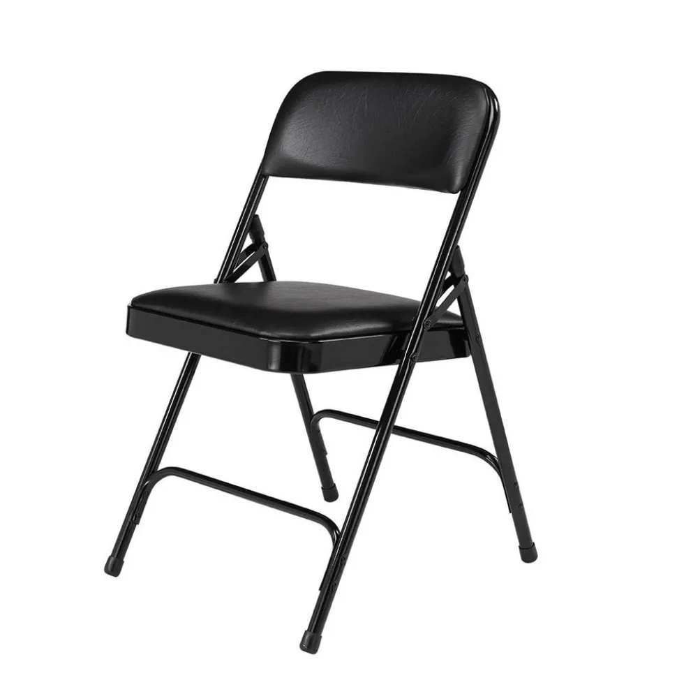 Pack of (4) 18-3/4" Wide x 20-1/4" Deep x 29-1/2" High, Vinyl Folding Chairs with Vinyl Padded Seat