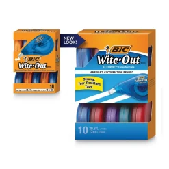 Pack of (10) 1/6" x 472" Correction Tape Non-Refillable