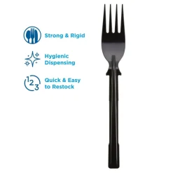 Paper & Plastic Cups, Plates, Bowls & Utensils: Flatware Type: Forks; Material: Plastic