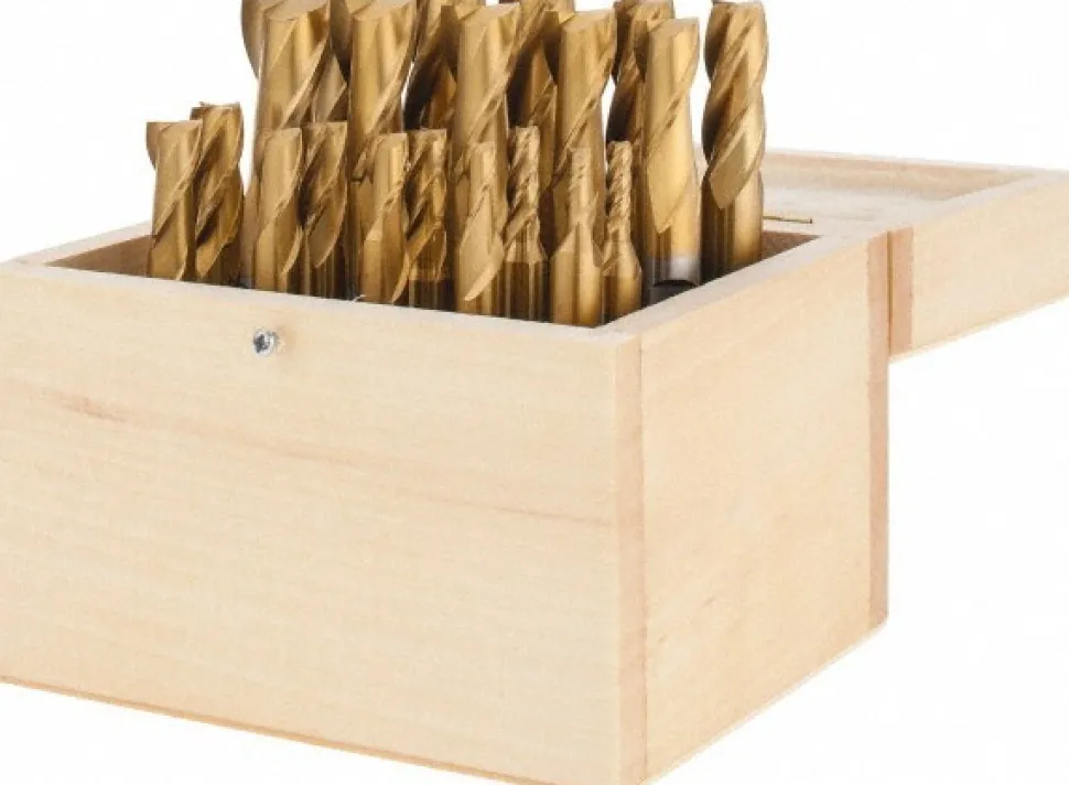 20PC 3/16-3/4" W/CASE 2&4FL HSS TIN SEM