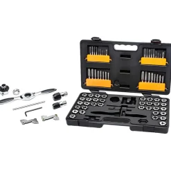 77 Pc. SAE & Metric Ratcheting Tap and Die Set