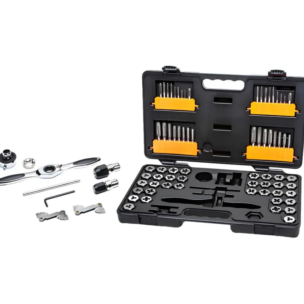 77 Pc. SAE & Metric Ratcheting Tap and Die Set