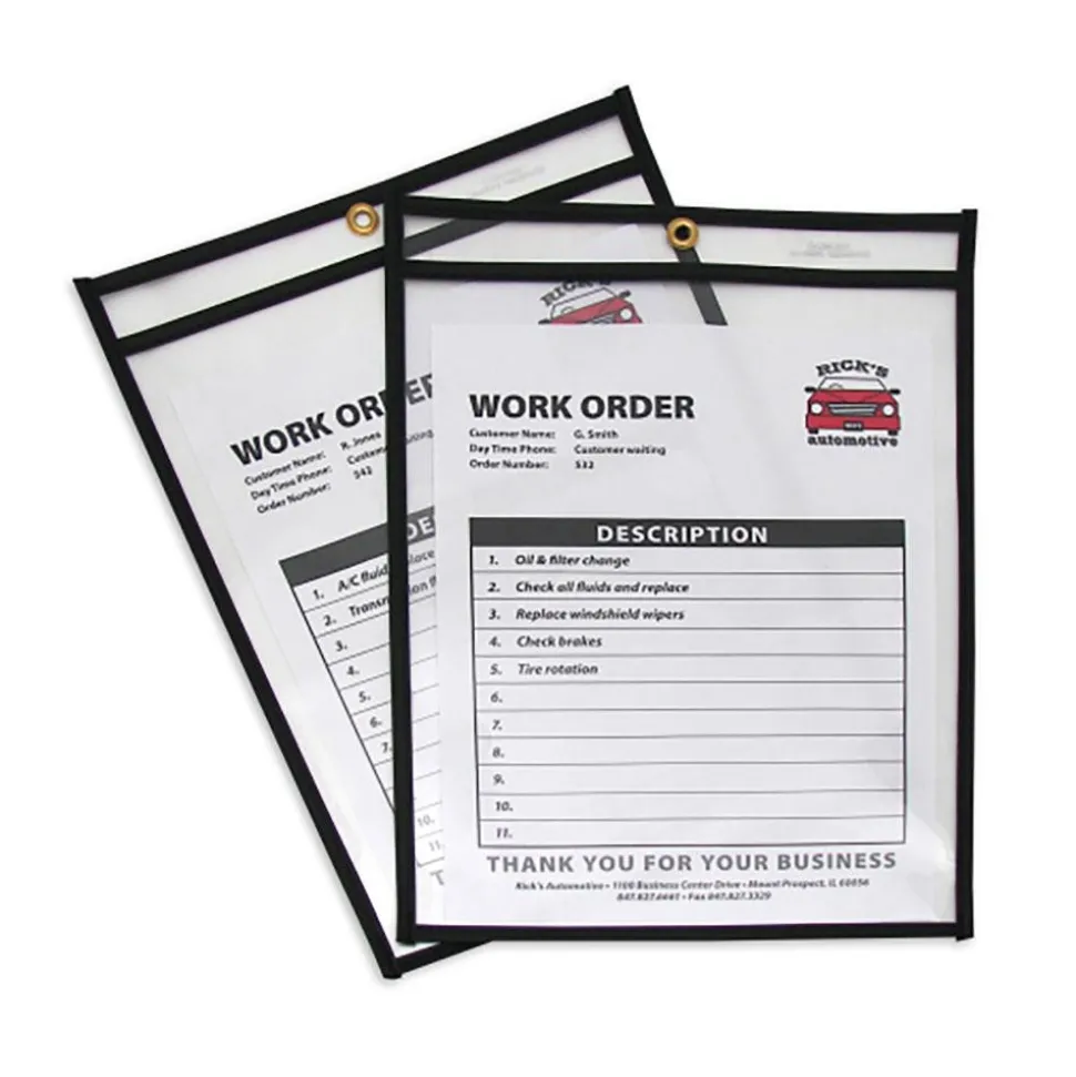 25 Pc Stitched Shop Ticket Holder: Clear