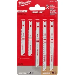 5 Pc. U-Shank Bi-Metal Jig Saw Blade Set