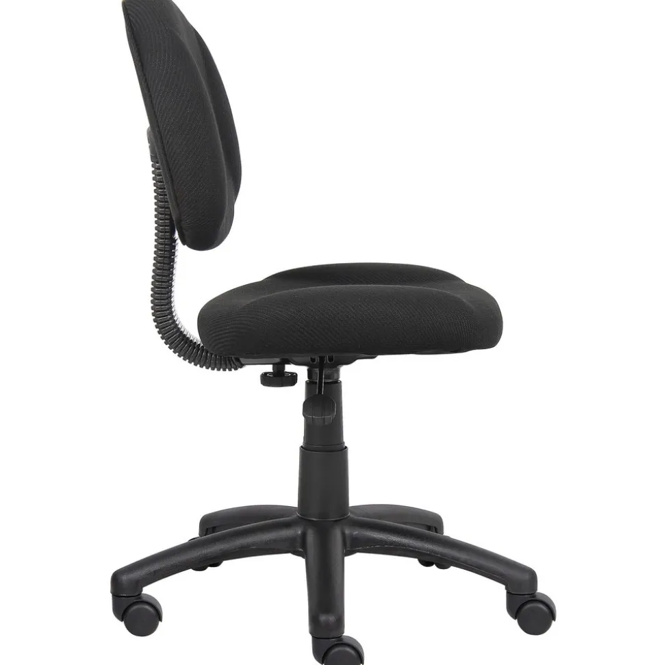 Perfect Posture Deluxe Office Task Chair Task Chair: Tweed, 23-1/2" Seat Height, Black, Adjustable Height