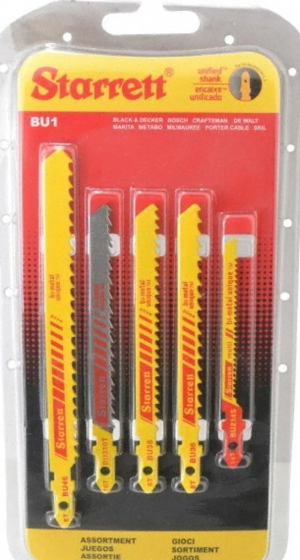 5 Piece, 3" to 5" Long, 6 to 14 Teeth per Inch, Bi-Metal Jig Saw Blade Set