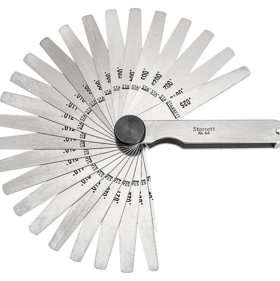 26 Piece, 0.0015 to 0.025" Thick, Tapered Feeler Gage Set