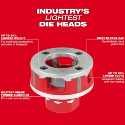 Pipe Threader Die Heads: For Pipe Size: 3/4 in; Thread Type: NPT; Thread Direction: Left Hand, Right Hand; Material: Aluminum
