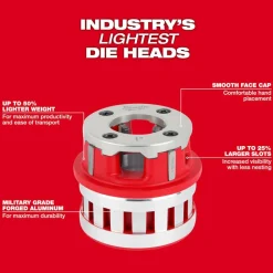 Pipe Threader Die Heads: For Pipe Size: 3/4 in; Thread Type: NPT; Thread Direction: Left Hand, Right Hand; Material: Aluminum