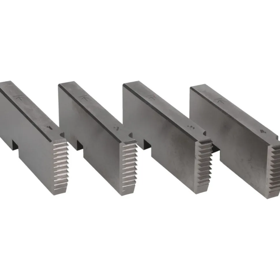 Pipe Threader Dies: Thread Size: 1 -2 in; Thread Direction: Right Hand; Thread Standard: NPT; Material: High-Speed Steel