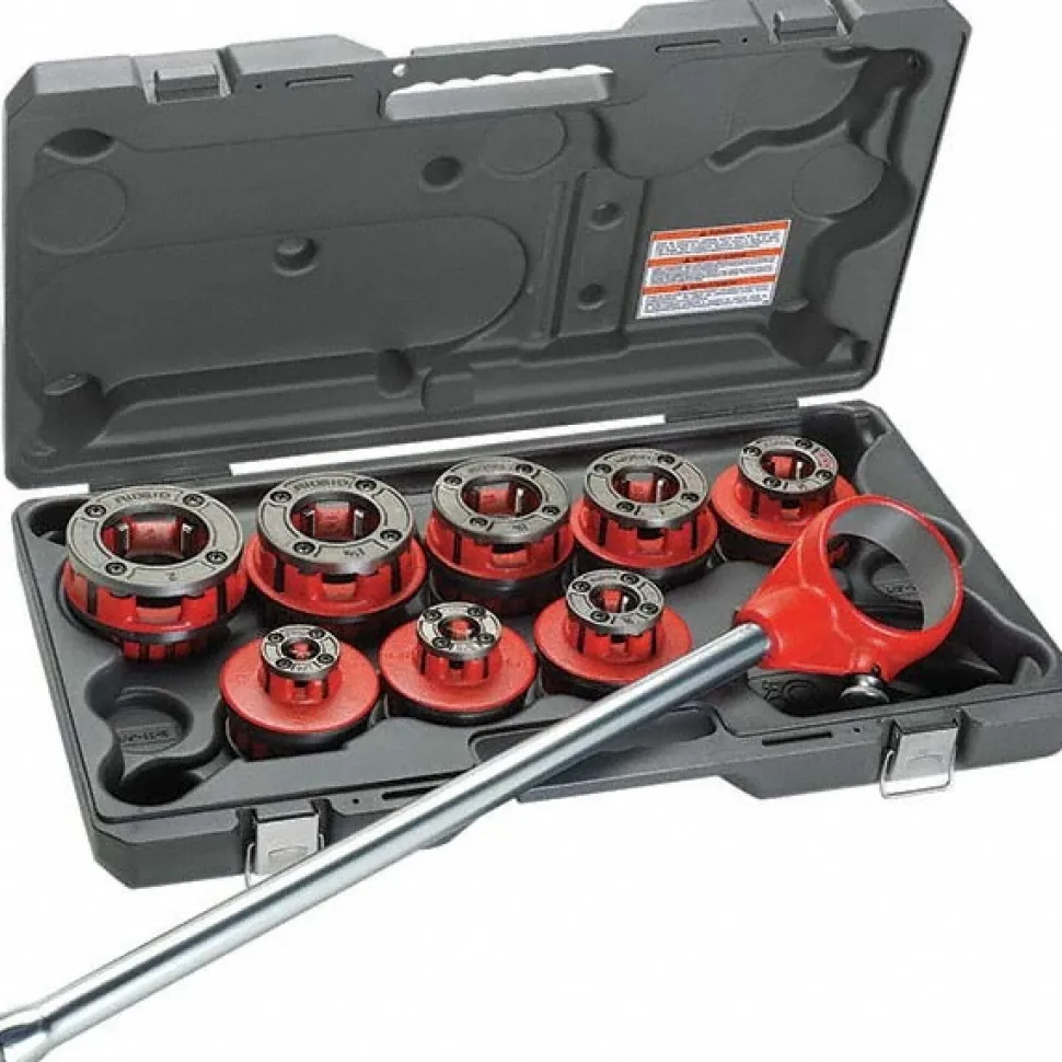 Pipe Threader Dies: Thread Size: 1/2 - 2" in; Thread Direction: Left Hand; Thread Standard: NPSF; Material: Steel