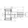 Plain Cam Follower: 0.5" Roller Width, 0.375" Stud Dia, 7/8" Stud Length