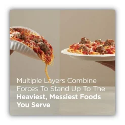 Plate: 8.5" Dia, Paper, Burgundy & Green, 125 Per Pack
